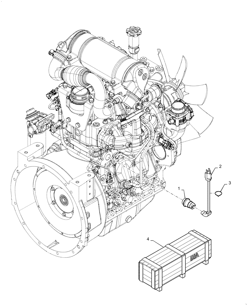 Схема запчастей Case IH FARMALL 60A - (88.100.10[04]) - DIA KIT, COOLANT HEATER AND CCV HEATER (88) - ACCESSORIES