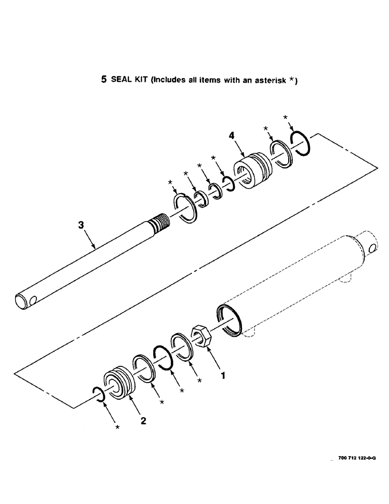 Схема запчастей Case IH 8455T - (9-30) - HYDRAULIC CYLINDER ASSEMBLY, PICKUP, 700712122 HYDRAULIC CYLINDER COMPLETE, 2" BORE X 8" STROKE Decals & Attachments