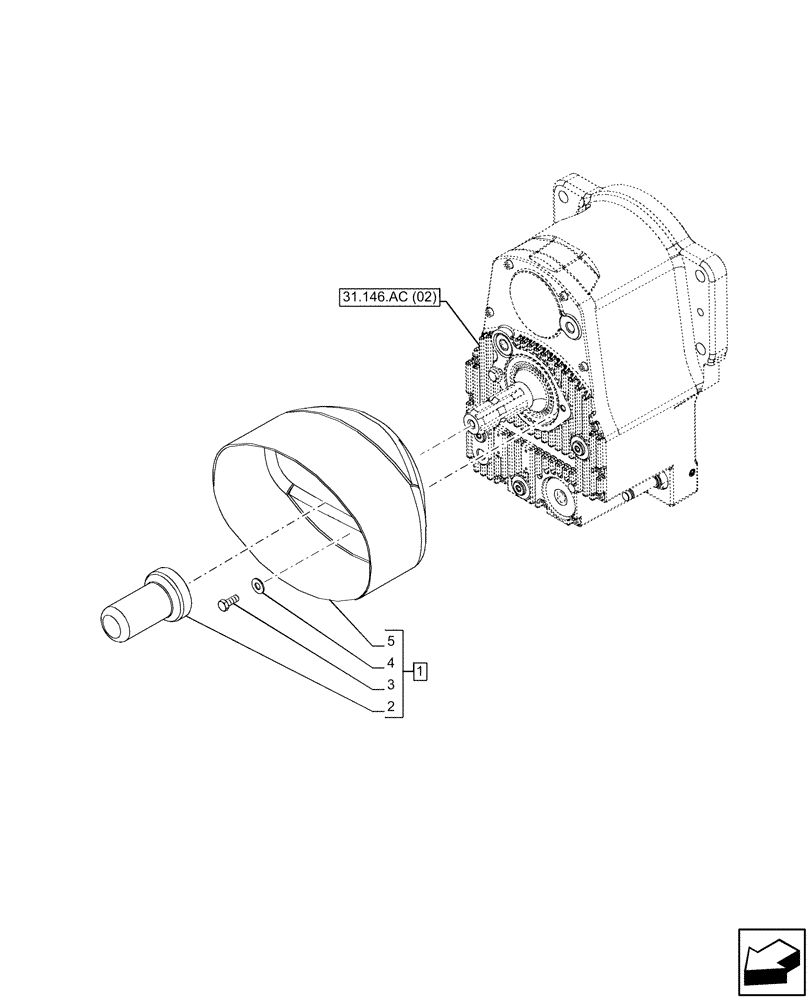 Схема запчастей Case IH PUMA 220 - (31.146.AL[01]) - VAR - 758091, 758093, 758245, 758247 - 3 POINT HITCH, FRONT, W/ FRONT PTO, DRIVE SHAFT, COVER (31) - IMPLEMENT POWER TAKE OFF