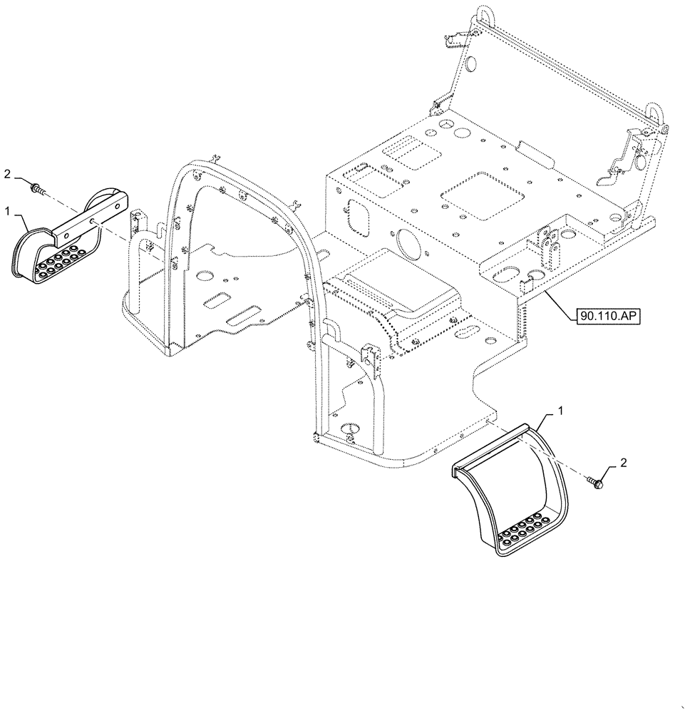 Схема запчастей Case IH FARMALL 50C - (90.118.BX) - STEP AND MOUNTING PARTS (90) - PLATFORM, CAB, BODYWORK AND DECALS