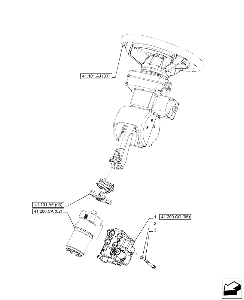 Схема запчастей Case IH PUMA 185 - (41.200.CO[04]) - VAR - 758267, 758271, 758278 - FAST STEER, CONTROL VALVE, POWERSHIFT (41) - STEERING