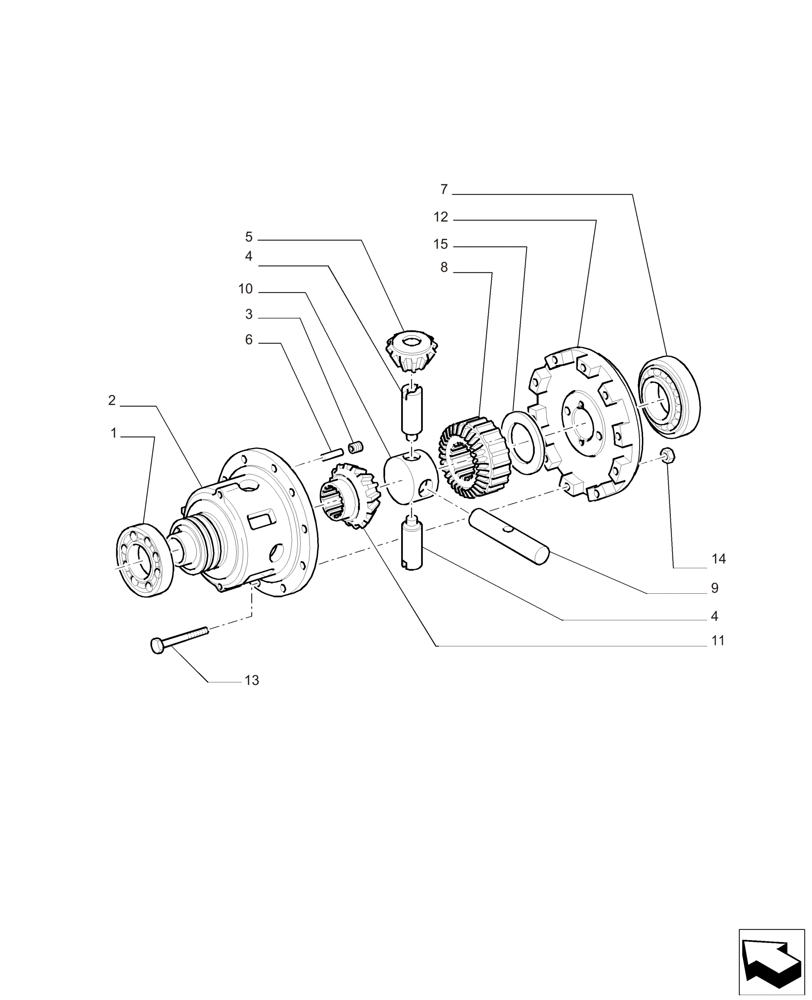 Схема запчастей Case IH PUMA 165 CVT - (27.106.AC[01]) - VAR. - 391158, 758052, 758053 - DIFFERENTIAL GEAR, PINION CARRIER (27) - REAR AXLE SYSTEM