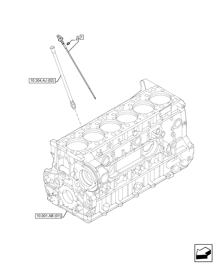 Схема запчастей Case IH F3HFE613F B007 - (10.304.AS[01]) - ENGINE OIL DIPSTICK (10) - ENGINE