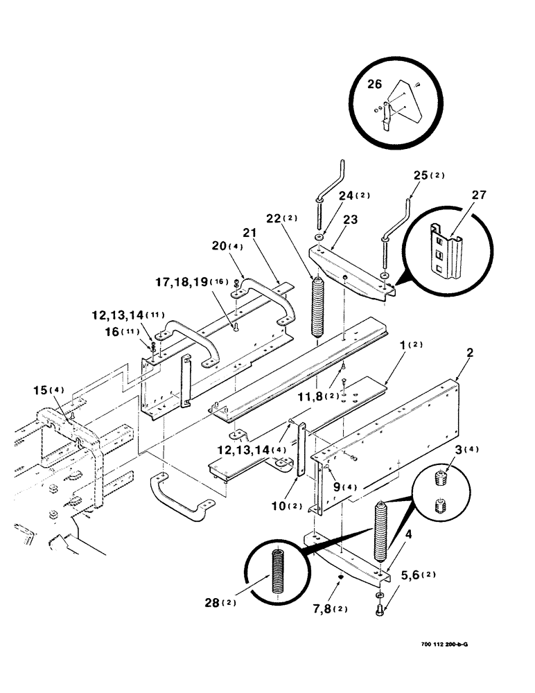 Схема запчастей Case IH 8520 - (7-06) - BALE CHAMBER ASSEMBLY (12) - MAIN FRAME