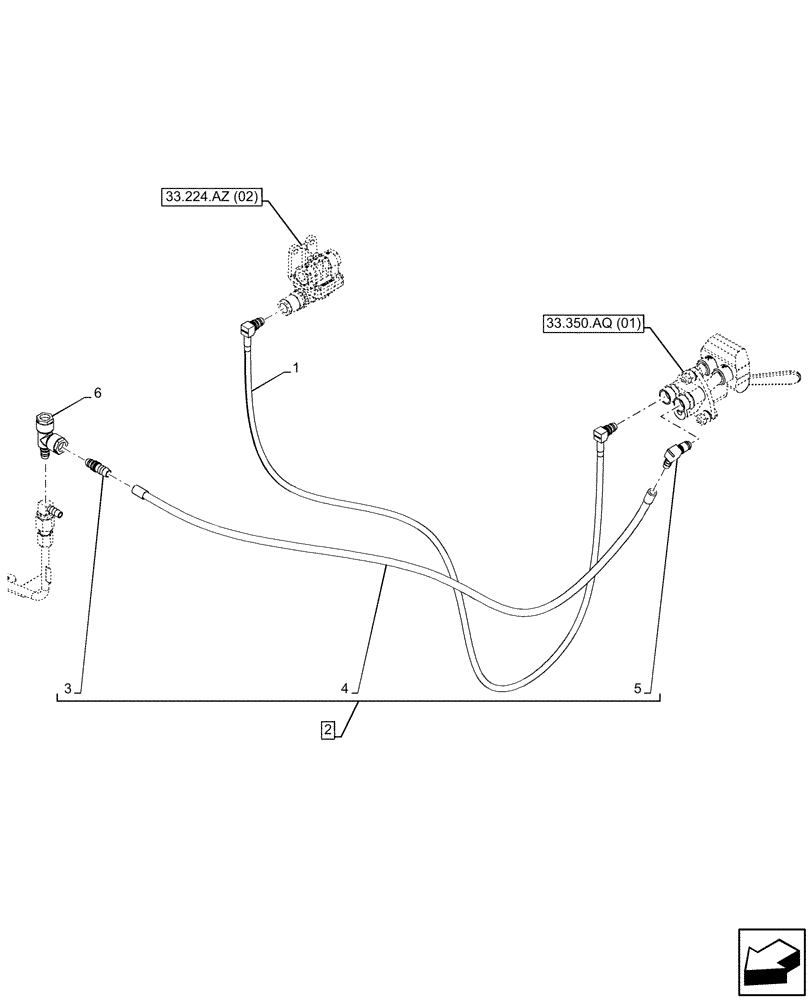 Схема запчастей Case IH PUMA 200 - (33.350.AT[06]) - VAR - 758041, 758042 - ANTILOCK BRAKING SYSTEM (ABS), REAR, BRAKE LINE, ITALY (33) - BRAKES & CONTROLS