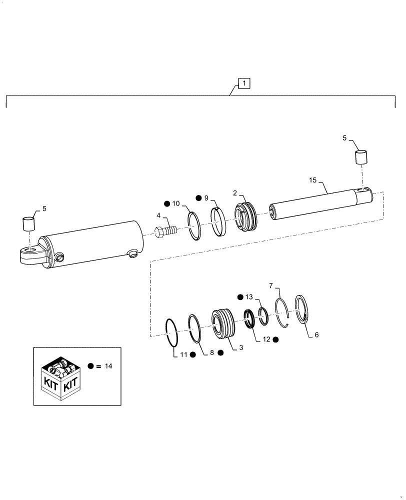 Схема запчастей Case IH MAGNUM 250 - (35.116.AH[03]) - CYLINDER ASSY, HITCH, 115MM (35) - HYDRAULIC SYSTEMS