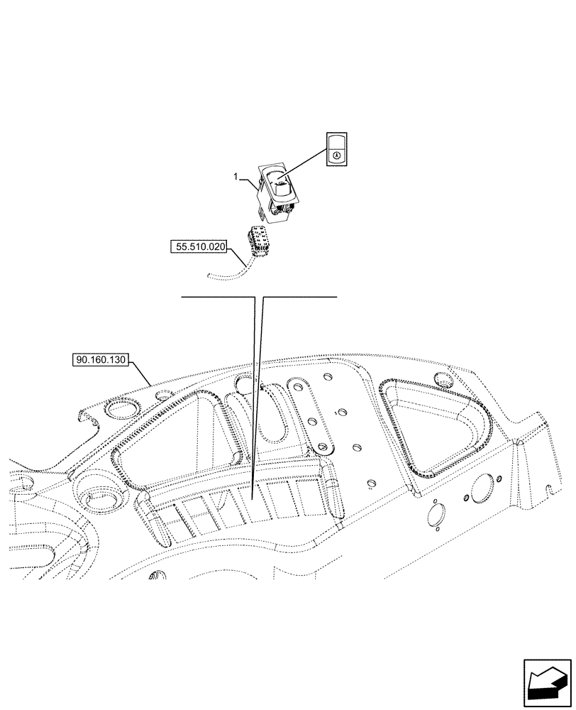 Схема запчастей Case IH FARMALL 120U - (55.513.010) - VAR - 334775, 334779, 334780 - SWITCH (55) - ELECTRICAL SYSTEMS