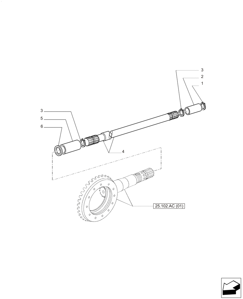 Схема запчастей Case IH PUMA 165 - (23.314.AB[07]) - VAR - 391213, 758205 - PROPELLER SHAFT (23) - FOUR WHEEL DRIVE SYSTEM