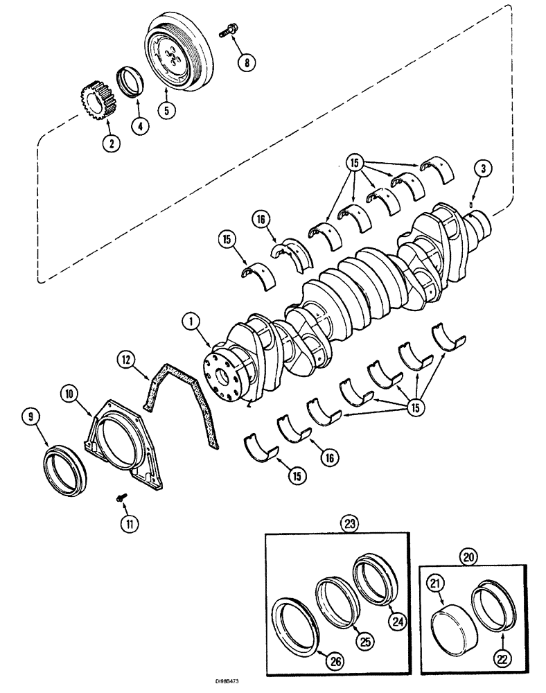 Схема запчастей Case IH SPX3150 - (066) - ENGINE, CRANKSHAFT, SPX3185 (10) - ENGINE