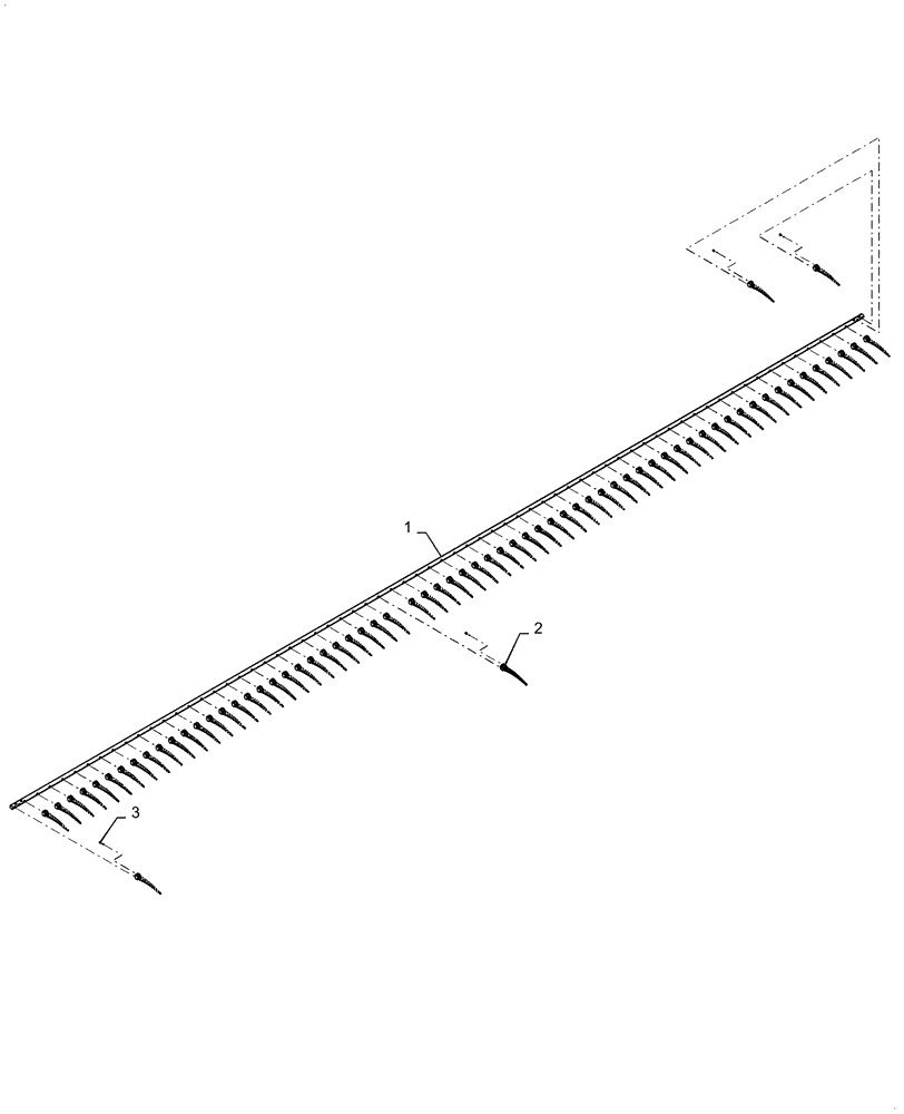 Схема запчастей Case IH 3162 - (60.101.03[04]) - REEL, TINE BAR, ASSY, 35FT (60) - PRODUCT FEEDING