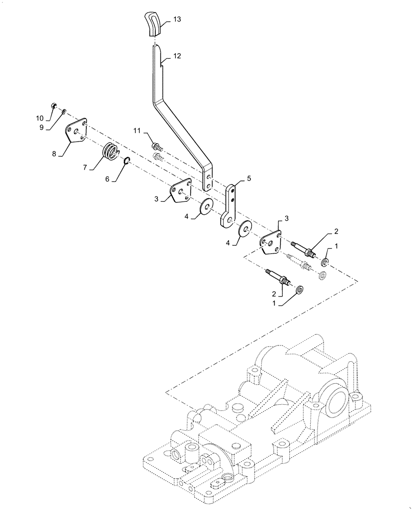 Схема запчастей Case IH FARMALL 35A - (35.128.AE[01]) - HYDRAULIC CONTROL LEVER (35) - HYDRAULIC SYSTEMS