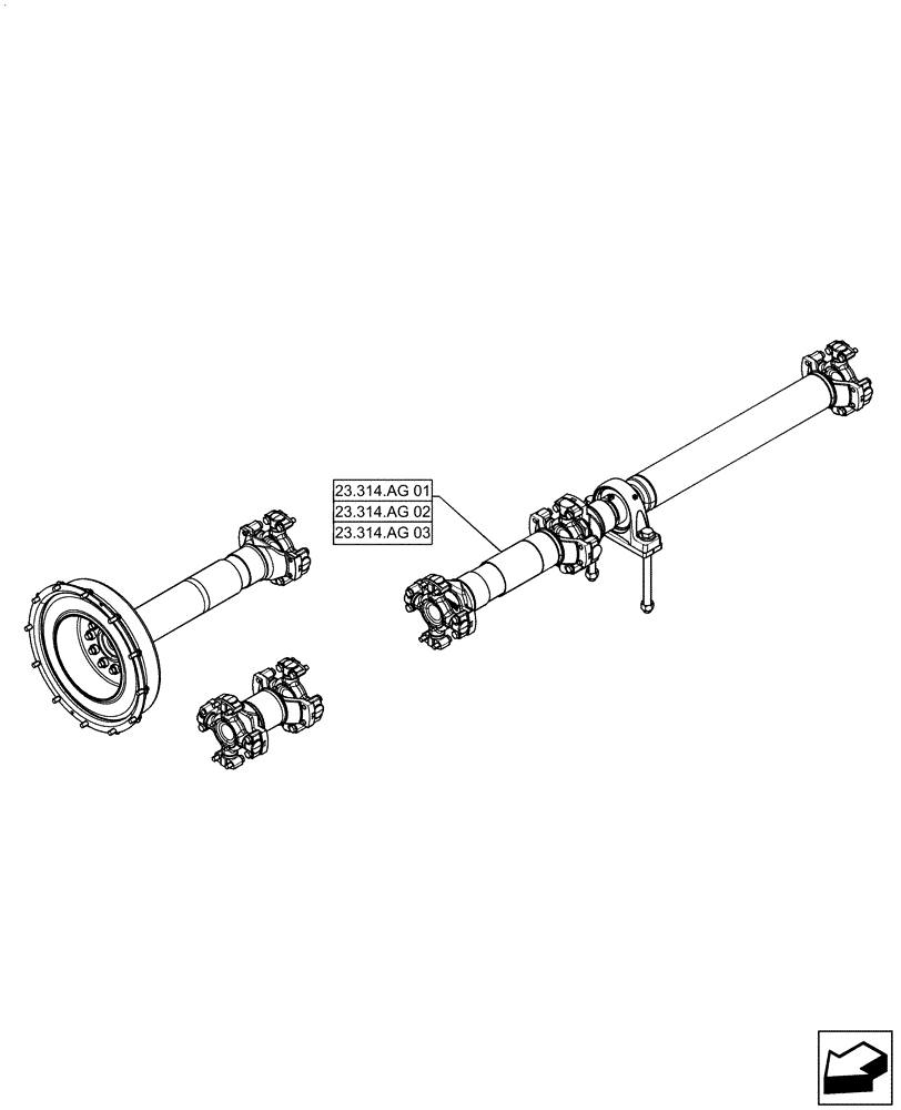 Схема запчастей Case IH QUADTRAC 470 - (00.000.23) - PICTORIAL INDEX - FOUR WHEEL DRIVE SYSTEM (00) - GENERAL & PICTORIAL INDEX