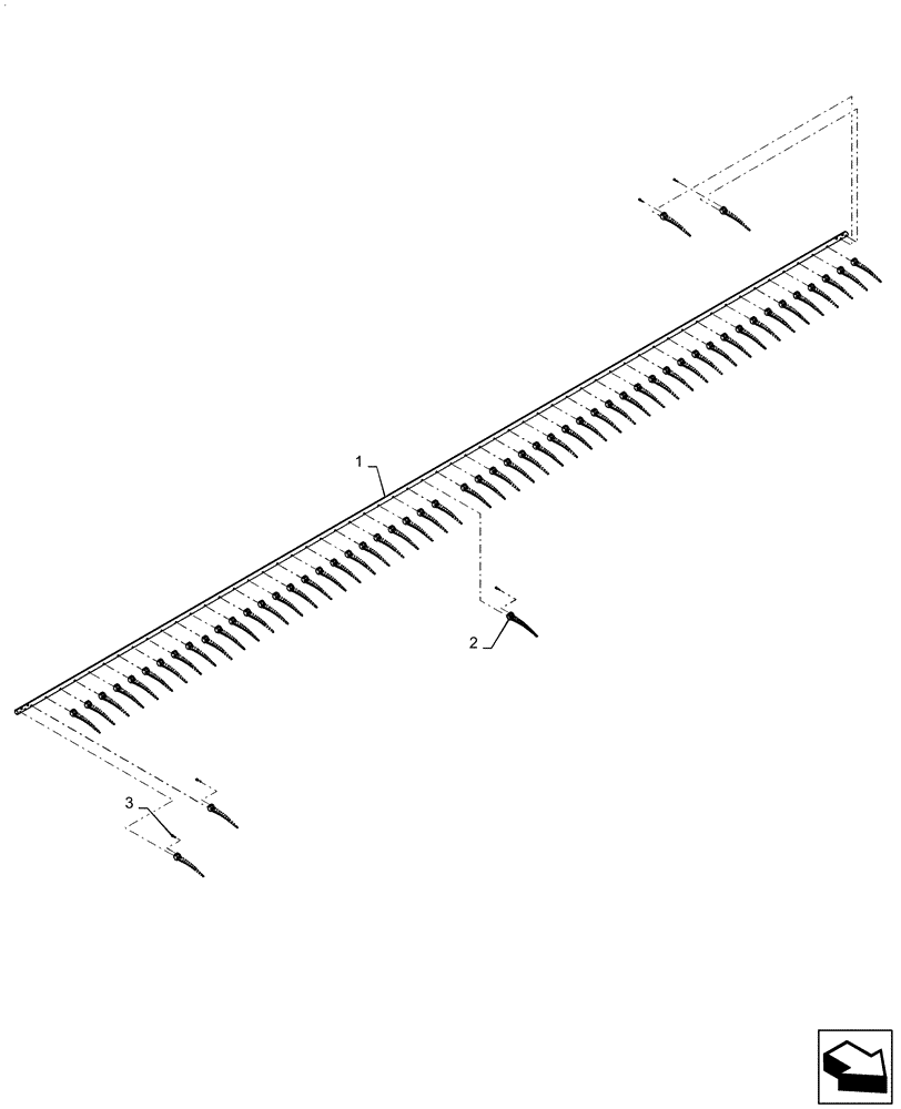 Схема запчастей Case IH 3152 - (60.101.02[04]) - REEL, TINE BAR, ASSY, 30FT (60) - PRODUCT FEEDING