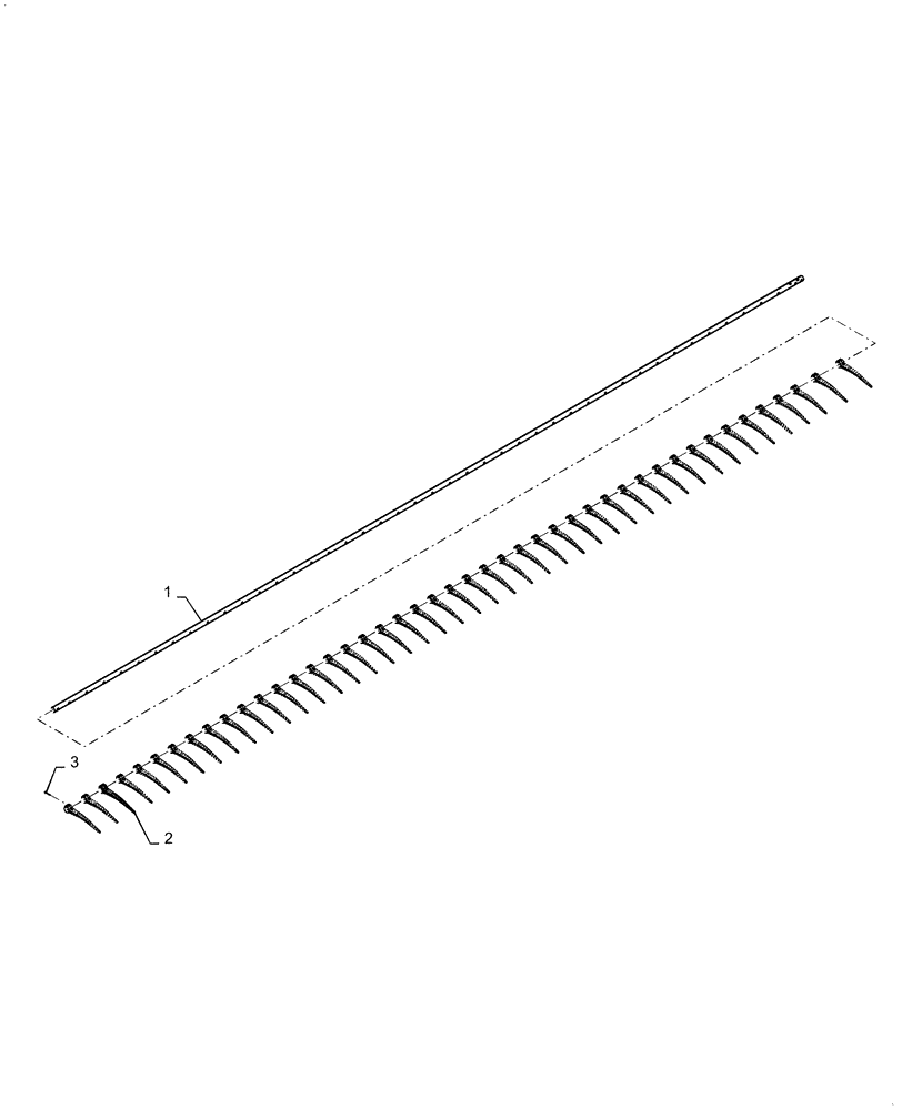 Схема запчастей Case IH 3152 - (60.101.05[04]) - REEL, TINE BAR ASSY, RH 45FT, ASN YEH050000 (60) - PRODUCT FEEDING