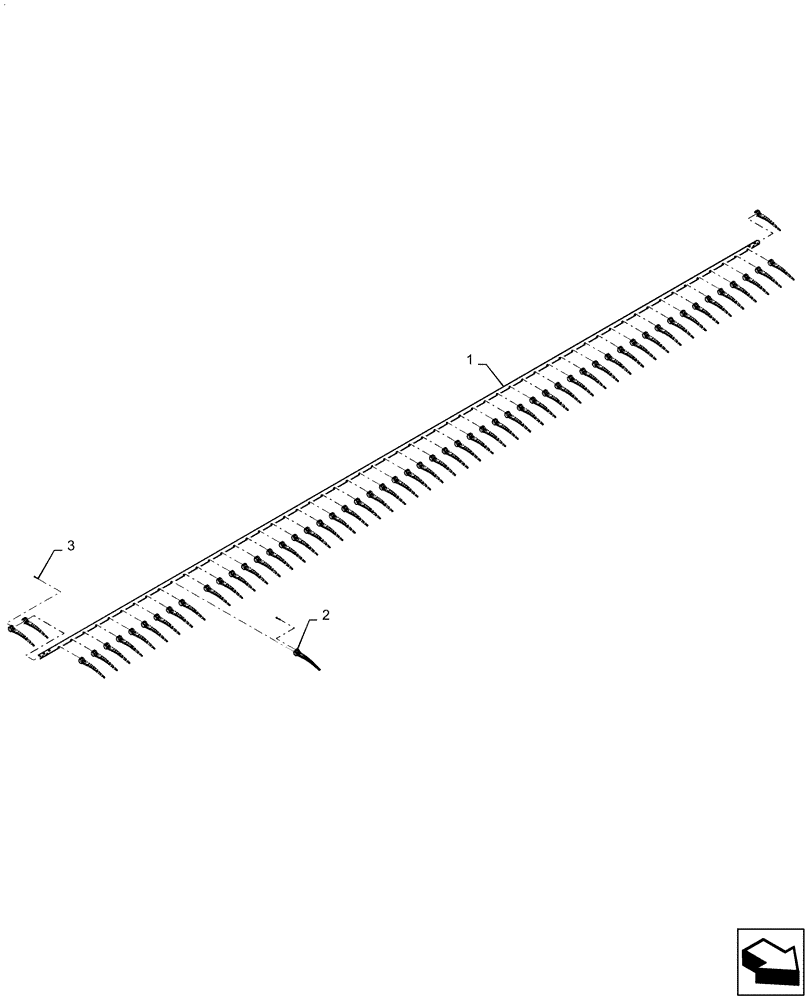 Схема запчастей Case IH 3152 - (60.101.02[03]) - REEL, TINE BAR, ASSY, 30FT (60) - PRODUCT FEEDING