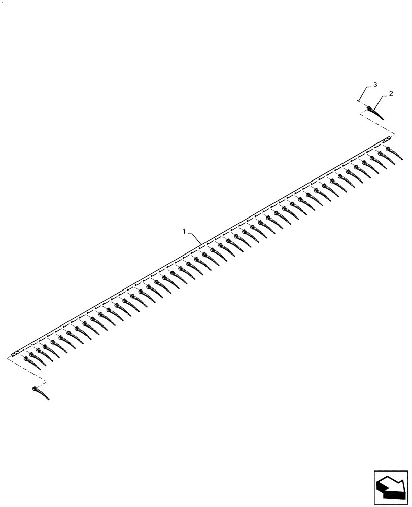 Схема запчастей Case IH 3152 - (60.101.01[03]) - REEL, TINE BAR, ASSY, 25FT PLASTIC TINE (60) - PRODUCT FEEDING