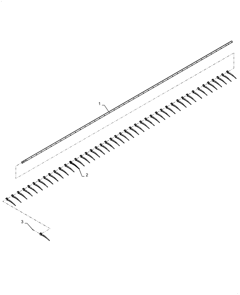 Схема запчастей Case IH 3152 - (60.101.05[07]) - REEL, TINE BAR ASSY, LH 45FT, ASN YEH050000 (60) - PRODUCT FEEDING