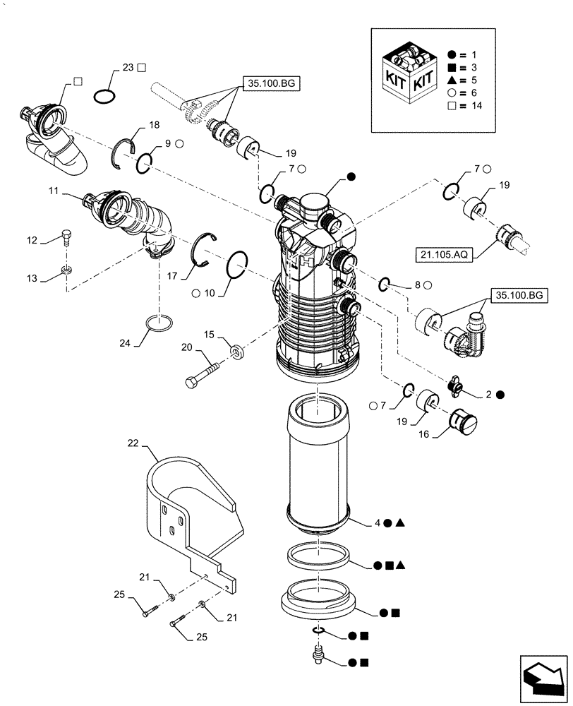 Схема запчастей Case IH PUMA 2304 - (35.220.AE) - HYDRAULIC PUMP, OIL FILTER (35) - HYDRAULIC SYSTEMS