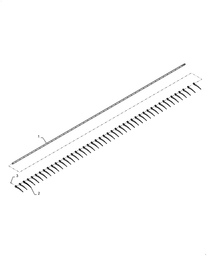 Схема запчастей Case IH 3152 - (60.101.05[05]) - REEL, TINE BAR ASSY, RH 45FT, ASN YEH050000 (60) - PRODUCT FEEDING