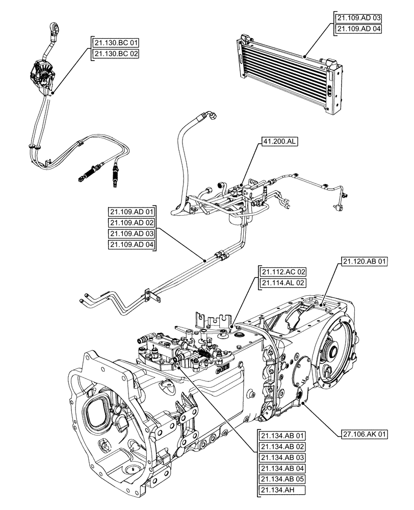 Схема запчастей Case IH FARMALL 120A - (00.000.21[02]) - PICTORIAL INDEX - TRANSMISSION (00) - GENERAL & PICTORIAL INDEX