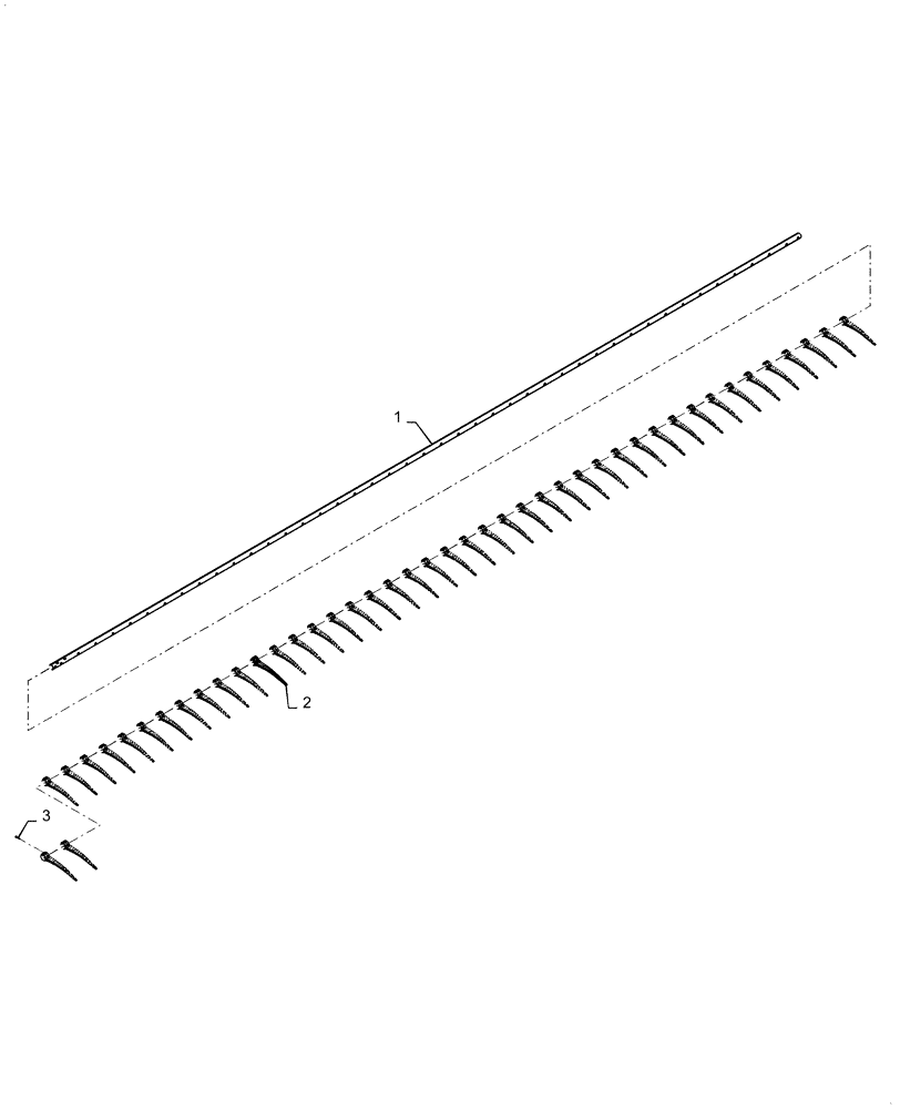 Схема запчастей Case IH 3152 - (60.101.05[06]) - REEL, TINE BAR ASSY, LH 45FT, ASN YEH050000 (60) - PRODUCT FEEDING