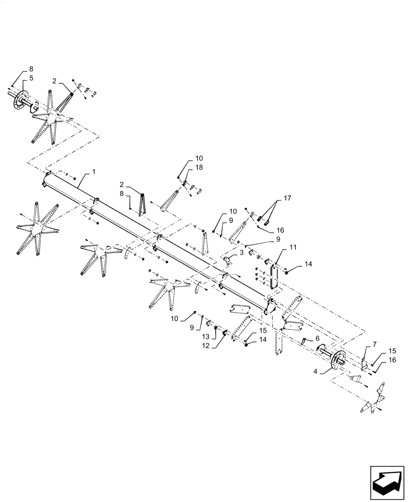 Схема запчастей Case IH 3152 - (60.101.08[02]) - REEL, ASSY, LH 35FT CENTER DOUBLE CAM, STEEL TINE, ASN YEH050000 (60) - PRODUCT FEEDING