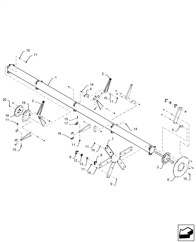 Схема запчастей Case IH 3152 - (60.101.00[08]) - REEL, ASSY, LH, SINGLE CENTER CAM 40FT, BSN YEH040861 (60) - PRODUCT FEEDING