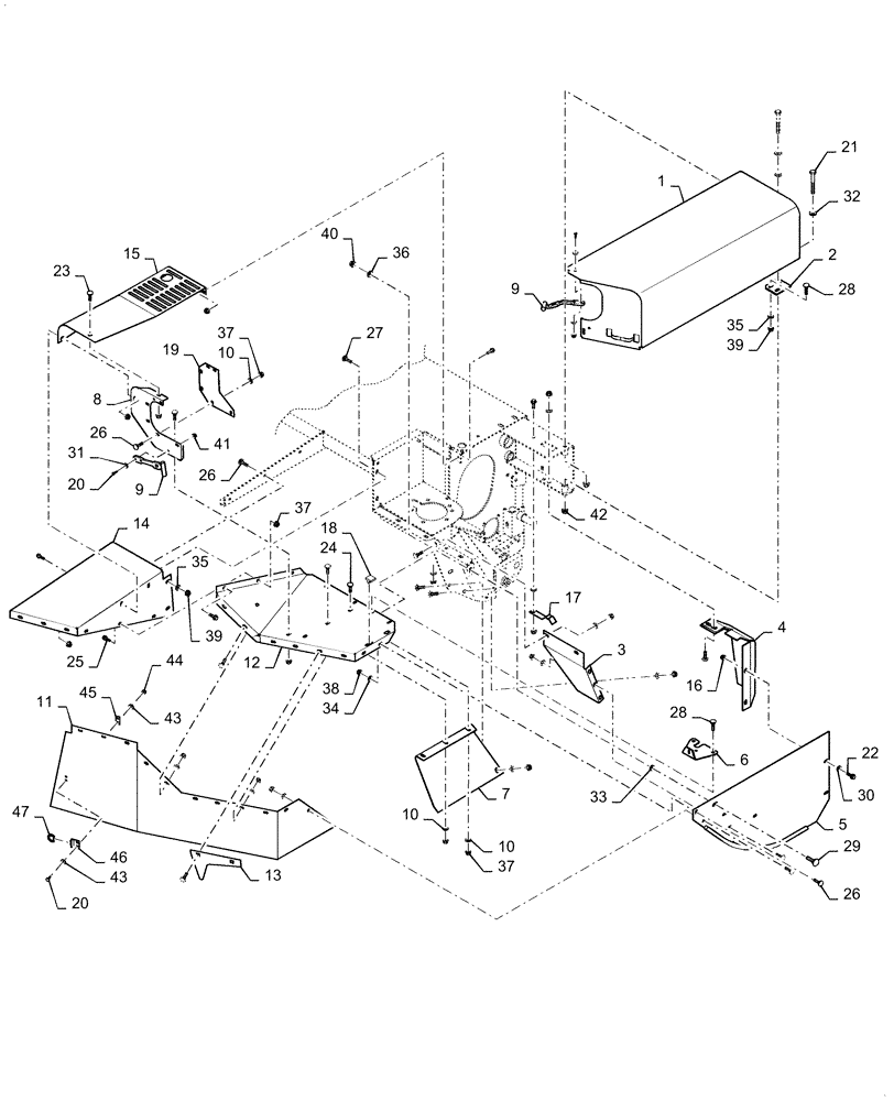 Схема запчастей Case IH DC92F - (08.02/01) - SHIELDING, LH (08) - SHEET METAL