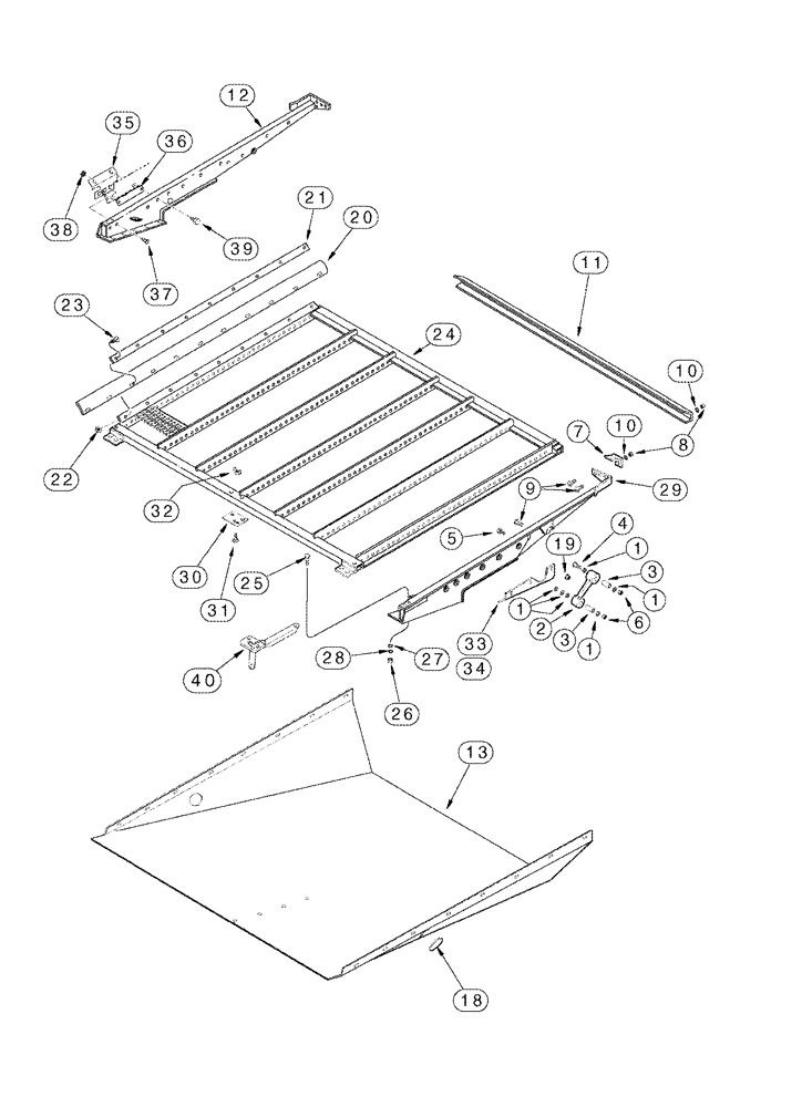 Схема запчастей Case IH 2366 - (09B-18) - SIEVE, SHOE (14) - ROTOR, CONCANVES & SIEVE