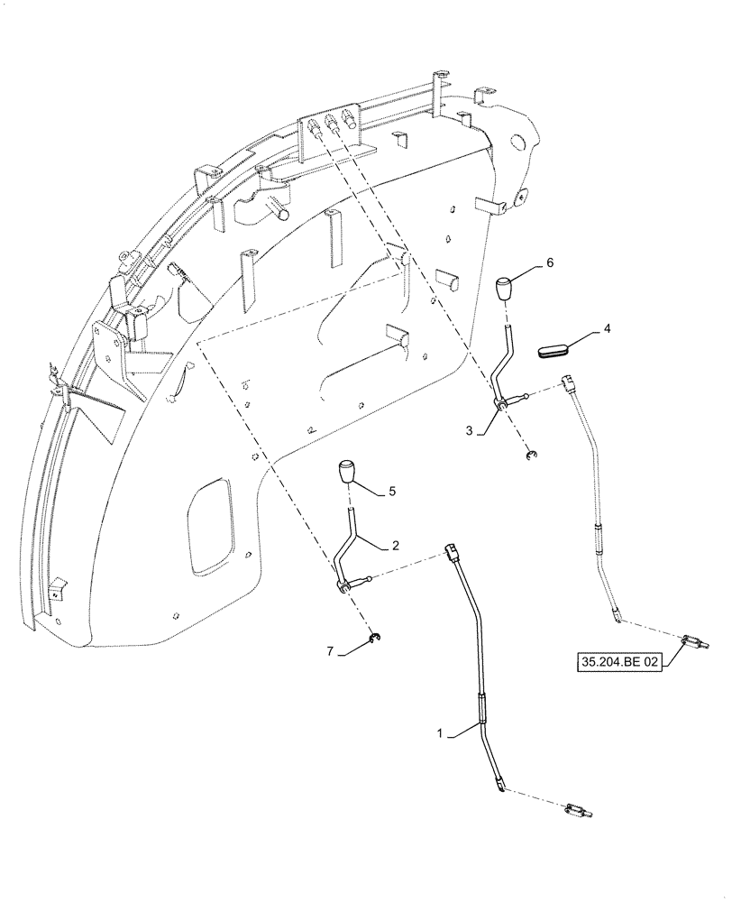 Схема запчастей Case IH FARMALL 35C - (35.204.BE[01]) - REMOTE CONTROL VALVE, FARMALL 35C, CAB (35) - HYDRAULIC SYSTEMS