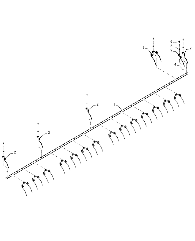 Схема запчастей Case IH 3152 - (60.101.08[04]) - REEL, TINE BAR, ASSY, LH 35FT, STEEL TINE ASN YEH050000 (60) - PRODUCT FEEDING