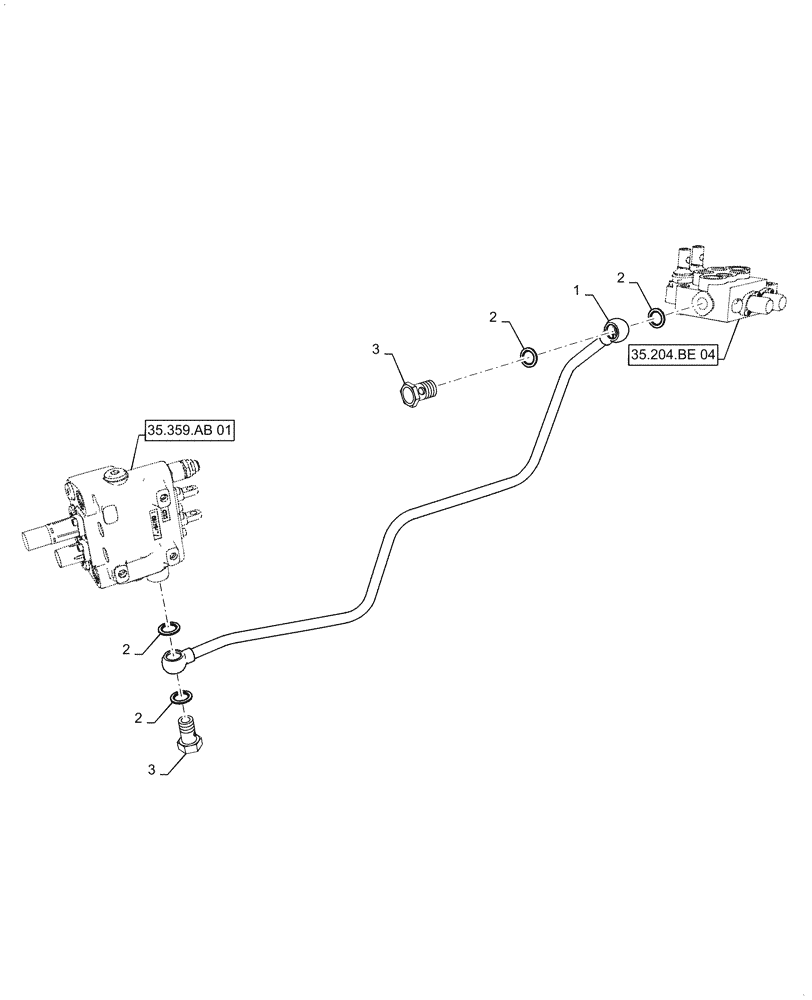 Схема запчастей Case IH FARMALL 35C - (35.204.BJ[01]) - HYDRAULIC LINES, FARMALL 35C, CAB (35) - HYDRAULIC SYSTEMS