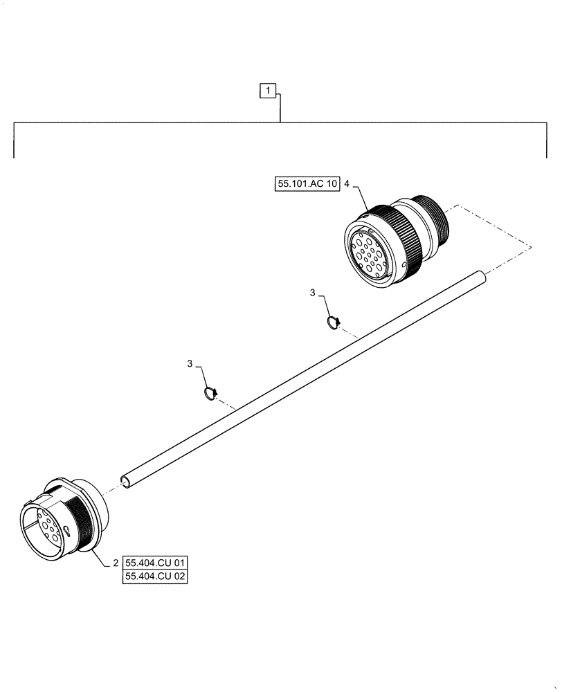 Схема запчастей Case IH 7140 - (55.426.AH[03]) - WIRE HARNESS, GRAIN TANK TO UNLOADING TUBE (55) - ELECTRICAL SYSTEMS