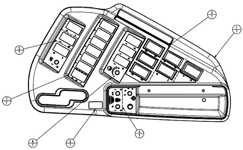 Схема запчастей Case IH FLX3510 - (01-052) - COVER ASSEMBLY, RH CONTROL, FLEX-AIR (10) - CAB