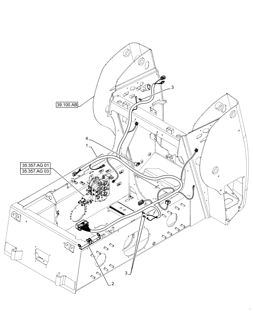 Схема запчастей Case IH SR150 - (55.101.AC[01]) - CHASSIS OPTIONS HARNESS, MECH SM (SR130, SR150) (55) - ELECTRICAL SYSTEMS