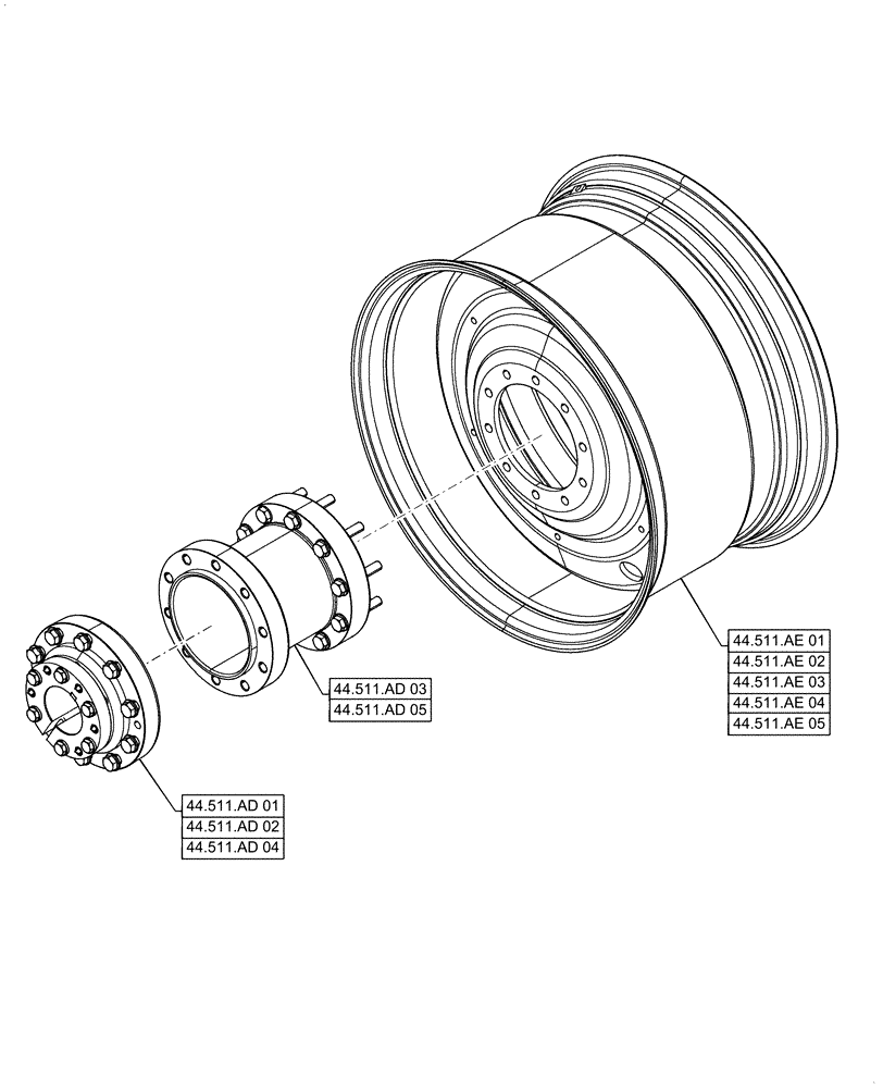 Схема запчастей Case IH STEIGER 580 - (44.000.00) - SECTION INDEX - WHEELS (44) - WHEELS