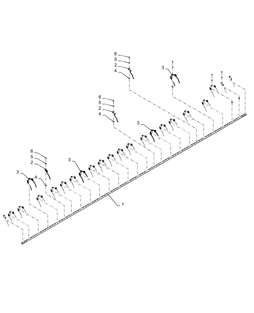 Схема запчастей Case IH 3152 - (60.101.06[03]) - REEL, TINE BAR, ASSY, 25FT STEEL TINE (60) - PRODUCT FEEDING