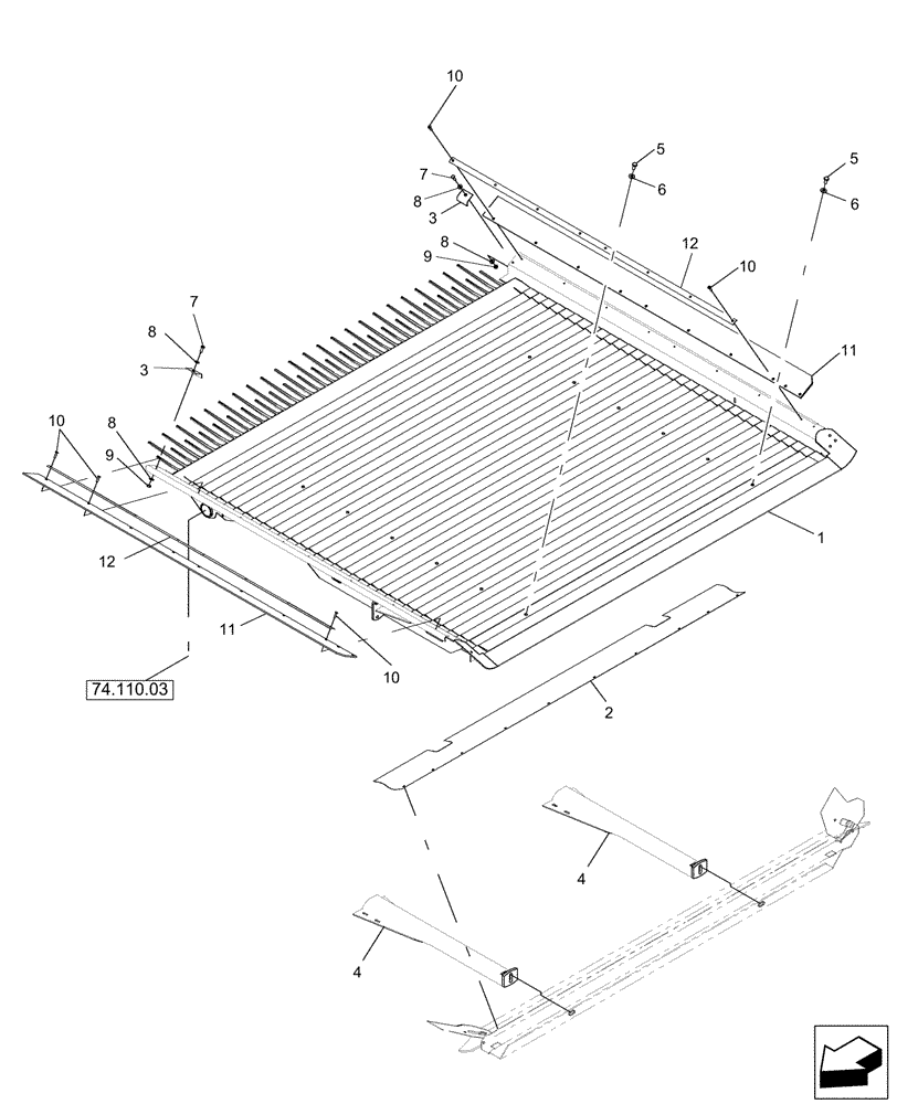 Схема запчастей Case IH 7120 - (74.110.06) - GRAIN PAN (74) - CLEANING