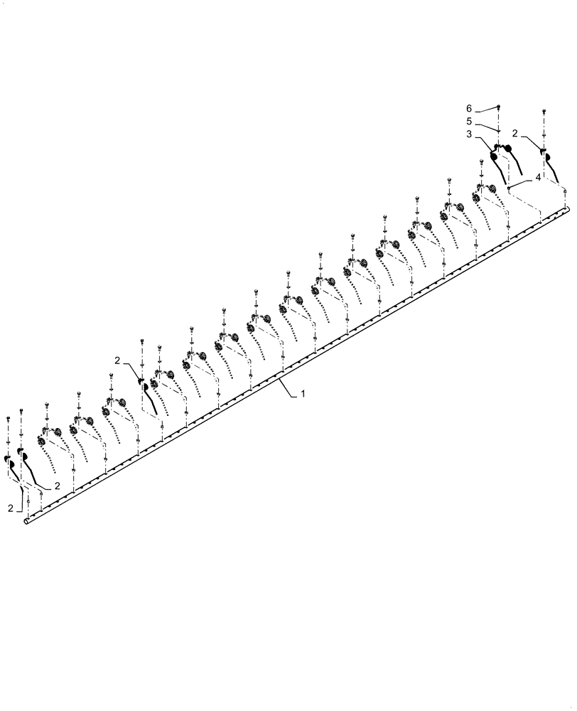 Схема запчастей Case IH 3152 - (60.101.08[07]) - REEL, TINE BAR, ASSY, RH 35FT, STEEL TINE ASN YEH050000 (60) - PRODUCT FEEDING