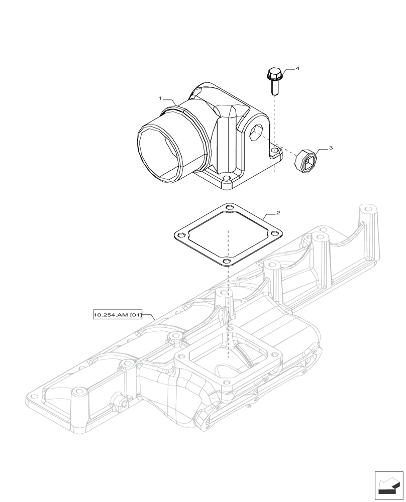 Схема запчастей Case IH F4HFP613A H001 - (10.254.AM[02]) - INTAKE & EXHAUST MANIFOLD (10) - ENGINE