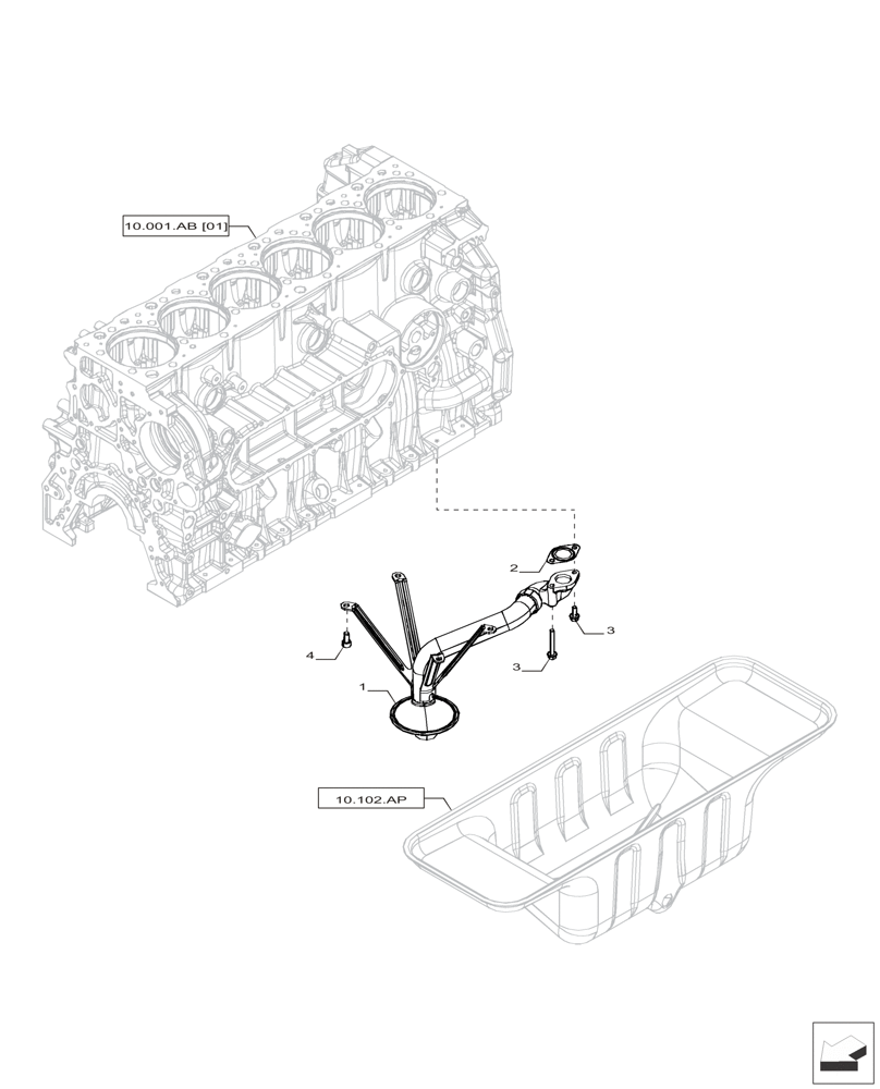 Схема запчастей Case IH F2CFP613A H001 - (10.304.AL) - OIL PUMP & LINES (10) - ENGINE