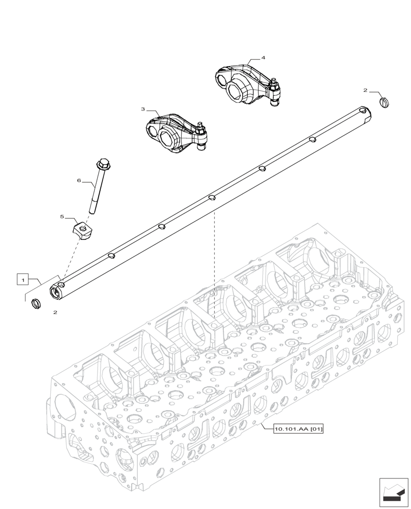 Схема запчастей Case IH F2CFP613C H006 - (10.106.AO) - ROCKER ARM (10) - ENGINE