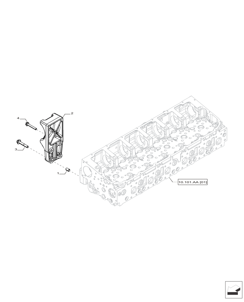 Схема запчастей Case IH F2CFP613A H001 - (10.450.AL) - COMPRESSOR, SUPPORT (10) - ENGINE