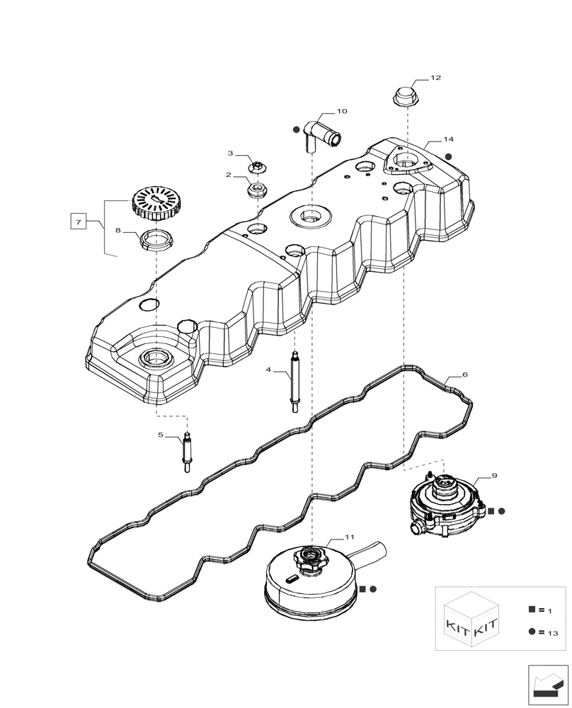 Схема запчастей Case IH F4HFP613B H005 - (10.101.AB) - VALVE COVER (10) - ENGINE