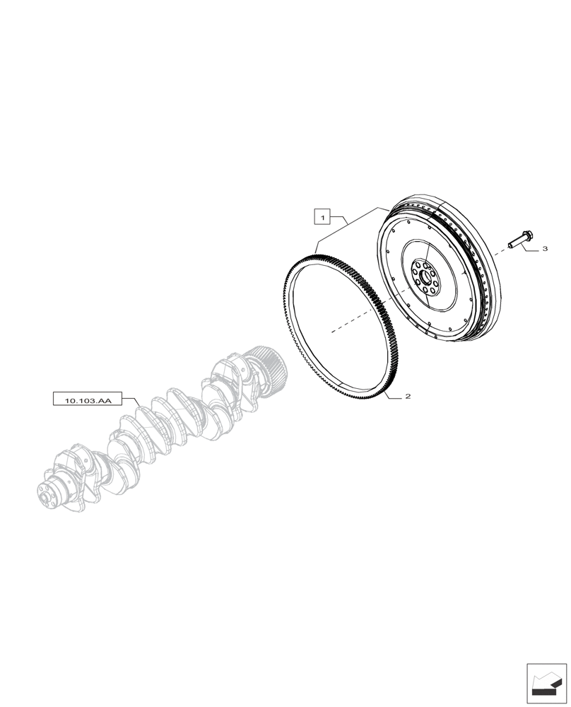 Схема запчастей Case IH F2CFP613C H006 - (10.103.AH) - ENGINE FLYWHEEL (10) - ENGINE