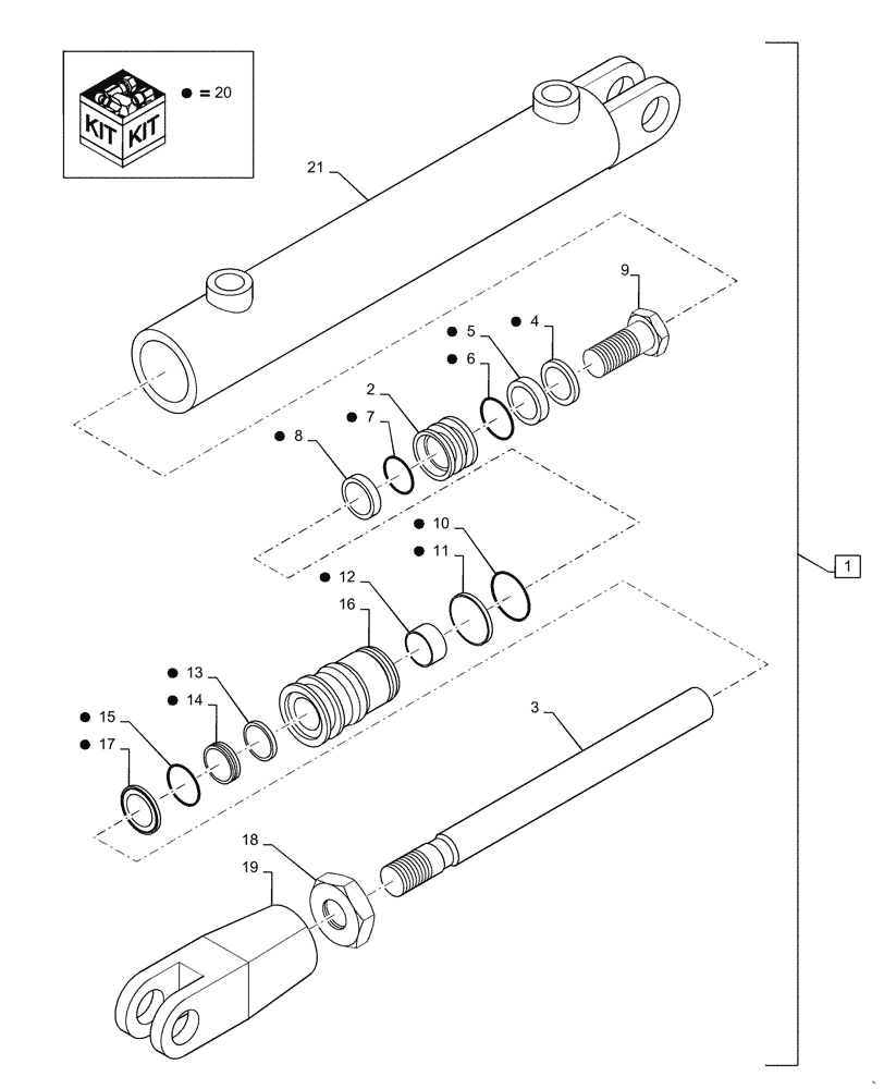 Схема запчастей Case IH PATRIOT 2250 - (41.216.AN[01]) - STEERING CYLINDER (41) - STEERING