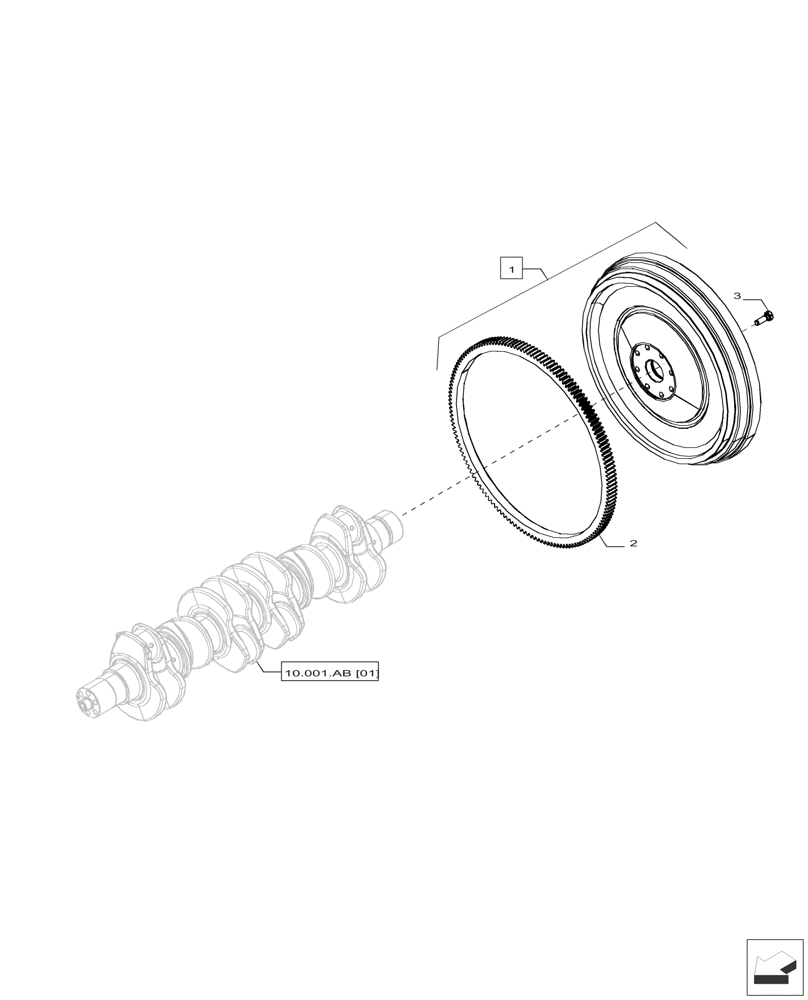 Схема запчастей Case IH F4HFP613A H001 - (10.103.AH) - ENGINE FLYWHEEL (10) - ENGINE