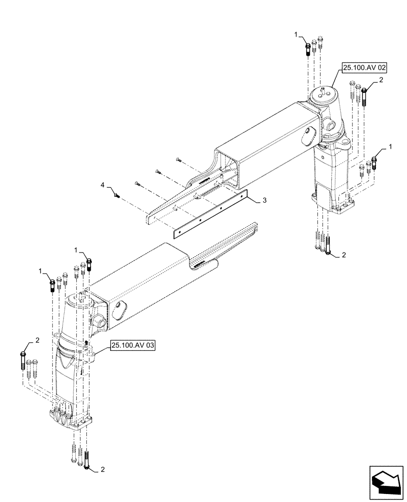 Схема запчастей Case IH PATRIOT 2250 - (25.100.AV[01]) - FRONT AXLE (25) - FRONT AXLE SYSTEM