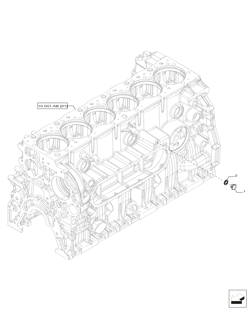 Схема запчастей Case IH F2CFP613A H001 - (10.101.AD[08]) - EXPANSION PLUG (10) - ENGINE