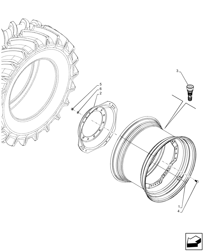 Схема запчастей Case IH OPTUM 270 CVT - (44.511.040) - VAR - 8840304 - FRONT, WHEEL (DWW23BX34) (44) - WHEELS